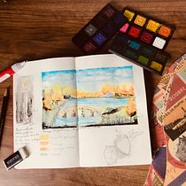 Mi Proyecto del curso: Cuaderno de viaje en acuarela. Projekt z dziedziny Trad, c, jna ilustracja, Malowanie akwarelą,  R, sunek architektoniczn i Sketchbook użytkownika juan canon - 12.01.2022
