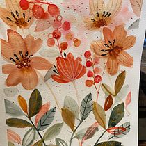 My project in Artistic Floral Watercolor: Connect with Nature course. Ilustração tradicional, Pintura, Pintura em aquarela e Ilustração botânica projeto de mwaughknits - 12.01.2022