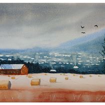 My project in Watercolor Landscapes: Experimental Tools and Techniques course. Projekt z dziedziny  Sztuki piękne,  Malarstwo i Malowanie akwarelą użytkownika Vidar Ski - 13.01.2022