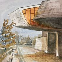 My project in Architectural Sketching with Watercolor and Ink course. Sketching, Drawing, Watercolor Painting, Architectural Illustration, Sketchbook & Ink Illustration project by Zuzana Kochánková - 01.13.2022