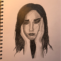 Miller final project. Un projet de Illustration traditionnelle, Beaux Arts, Esquisse , Dessin au cra, on, Dessin, Dessin de portrait, Dessin réaliste, Dessin artistique , et Dessin anatomique de glennmiller5309 - 14.01.2022