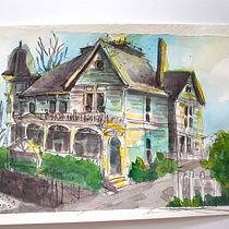 Mein Kursprojekt: Architektonische Zeichnung mit Aquarell und Tinte. Sketching, Drawing, Watercolor Painting, Architectural Illustration, Sketchbook & Ink Illustration project by marion_hoepken - 01.16.2022