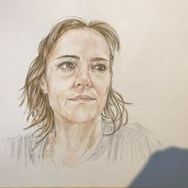 My Self-portrait in Watercolor Portrait from a Photo course. Traditional illustration, Watercolor Painting, and Portrait Drawing project by Teresa Montalvao Hodson - 01.16.2022