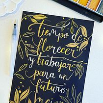 Mi Proyecto del curso: Lettering con acuarelas metálicas. Lettering, Pintura em aquarela, H, e Lettering projeto de Patricia Leiva Díaz - 17.01.2022