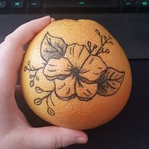 1st try flower - I cheated and used an grapefruit.... Tattoo Design project by clemfraisse - 01.18.2022