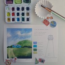 Meu projeto do curso: Caderno de viagem em aquarela by Bruna Germano @thebrubsarts. Traditional illustration, Watercolor Painting, Architectural Illustration, and Sketchbook project by Bruna Germano - 01.18.2022
