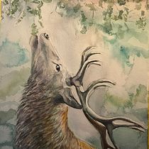 My project in Expressive Animal Portraits in Watercolor course. Un projet de Illustration traditionnelle, Aquarelle, Dessin réaliste et Illustration naturaliste de Cindy Faulkner - 18.01.2022