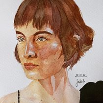Mi Proyecto del curso: Retrato en acuarela a partir de una fotografía. Traditional illustration, Watercolor Painting, and Portrait Drawing project by Sofía Larico - 01.10.2022