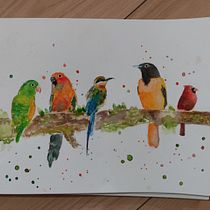 Mon projet du cours : Techniques artistiques d'aquarelle pour illustrer les oiseaux. Traditional illustration, Watercolor Painting, Realistic Drawing, and Naturalistic Illustration project by cecile_orengo - 01.18.2022