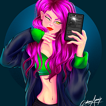Meu projeto do curso: Retrato de personagens femininas com Procreate. Projekt z dziedziny Trad, c, jna ilustracja, Ilustracja c, frowa, R, sunek c i frow użytkownika zu7aralopez - 18.01.2022