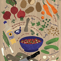 My project in Illustrated Recipes: Making Delicious Art course Ein Projekt aus dem Bereich Traditionelle Illustration, Infografik, Vektorillustration, Zeichnung, Digitale Illustration, Digitale Malerei, Sketchbook, Illustration mit Tinte und Naturalistische Illustration von Anna Perekhodko - 19.01.2022