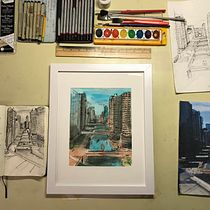 My project in Architectural Sketching with Watercolor and Ink course. Sketching, Drawing, Watercolor Painting, Architectural Illustration, Sketchbook & Ink Illustration project by Walter Wilson - 01.04.2022