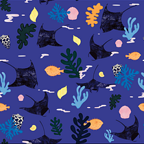 Illustration numérique de motifs inspirés de l’univers marin . Un progetto di Illustrazione tradizionale, Pattern design, Disegno, Illustrazione digitale e Illustrazione botanica di margueritecocquet - 20.01.2022