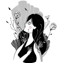 Più fiori nel cuore. Projekt z dziedziny Trad, c, jna ilustracja,  R, sunek, Ilustracja c, frowa, Portret, R, sunek c i frow użytkownika Chiara Franchi - 20.01.2022