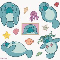 Henry the Manatee. Traditional illustration, and Character Design project by Patrycja - 01.20.2022