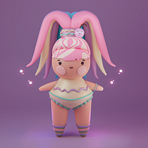 Mi Proyecto del curso: Creación de personajes kawaii en 3D con Blender  Ein Projekt aus dem Bereich Traditionelle Illustration, Design von Figuren, Digitale Illustration, 3-D-Modellierung und Manga von disugey25 - 20.01.2022
