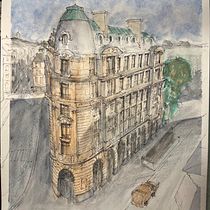 My project in Architectural Sketching with Watercolor and Ink course. Sketching, Drawing, Watercolor Painting, Architectural Illustration, Sketchbook & Ink Illustration project by sfortman - 01.16.2022
