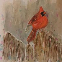 Cardinals and doves. Traditional illustration, Watercolor Painting, Realistic Drawing, and Naturalistic Illustration project by Patricia Czichos - 01.20.2022