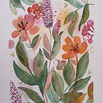 Meu projeto do curso: Aquarela floral: conecte-se com a natureza. Un progetto di Illustrazione tradizionale, Pittura, Pittura ad acquerello e Illustrazione botanica di Julia C B Gianordoli - 20.01.2022