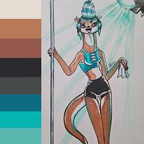 Meu projeto do curso: Criação de personagens antropomórficos. Traditional illustration, Character Design, and Drawing project by Alissa Farias - 01.21.2022