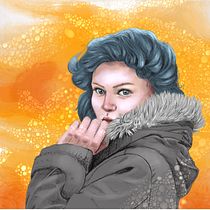 Warmer. Ilustração tradicional, Ilustração vetorial, Ilustração digital, e Desenho de retrato projeto de juliedraws - 10.01.2022