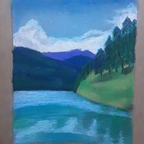 Meu projeto do curso: Desenho de paisagem com giz de cera e pastel: brinque com a luz. Traditional illustration, Fine Arts, Pencil Drawing, Drawing, and Artistic Drawing project by Maria Souza - 01.20.2022