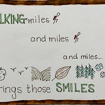 Walking - My very first project in Creative Doodling and Hand-Lettering for Beginners course. Traditional illustration, Lettering, Drawing, H, and Lettering project by Gorel Speed - 01.21.2022