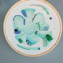 Meu projeto do curso: Técnicas básicas de bordado e aquarela. Painting, Watercolor Painting, Embroider, and Textile Design project by Juliana Ferrara - 01.21.2022