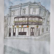 My project in Architectural Sketching with Watercolor and Ink course. Sketching, Drawing, Watercolor Painting, Architectural Illustration, Sketchbook & Ink Illustration project by quin_phillip - 01.22.2022