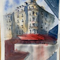 My project in Architectural Sketching with Watercolor and Ink course. Sketching, Drawing, Watercolor Painting, Architectural Illustration, Sketchbook & Ink Illustration project by clairearchbell - 01.22.2022