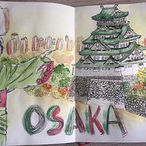 My project : Kagoshima dance in front of Osaka's castle . Traditional illustration, Sketching, Creativit, Drawing, Watercolor Painting, and Sketchbook project by Charlotte Florence - 01.22.2022