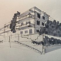 My project in Architectural Sketching with Watercolor and Ink course. Sketching, Drawing, Watercolor Painting, Architectural Illustration, Sketchbook & Ink Illustration project by anthonychoy12345 - 01.22.2022