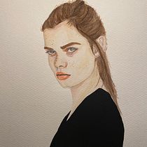 Mon projet du cours : Portrait à l'aquarelle d'après une photo. Traditional illustration, Watercolor Painting, and Portrait Drawing project by caro.benhamou - 01.21.2022