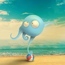 Seaside Octopus  Ein Projekt aus dem Bereich Design von Figuren, Digitale Illustration, Design von 3-D-Figuren und 3-D-Design von Pedro Garlaschi - 23.01.2022