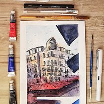 Mi Proyecto del curso: Dibujo arquitectónico con acuarela y tinta. Sketching, Drawing, Watercolor Painting, Architectural Illustration, Sketchbook & Ink Illustration project by Pachi Emdi - 04.07.2021