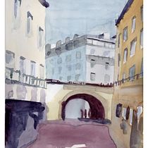 Mein Kursprojekt: Architektonische Darstellung mit Aquarell. Un projet de Illustration traditionnelle, Esquisse , Dessin, Aquarelle, Illustration architecturale , et Carnet de croquis de Betty Applepie - 24.01.2022