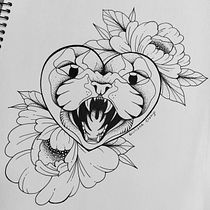 Insta: @clavijo.arts. Un projet de Illustration traditionnelle, Illustration numérique , et Conception de tatouage de Giuliane Clavijo - 24.01.2022