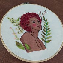 Meu projeto do curso: Criação de retratos bordados com aquarela. Pintura, Pintura em aquarela, Bordado, e Design têxtil projeto de Elaine Aparecida de Lima - 23.01.2022
