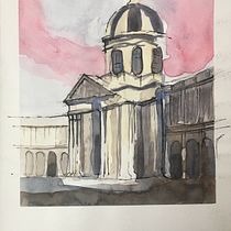 My project in Architectural Sketching with Watercolor and Ink course. Sketching, Drawing, Watercolor Painting, Architectural Illustration, Sketchbook & Ink Illustration project by Priscilla Umhauer - 01.26.2022