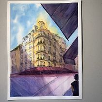 Mon projet du cours : Dessin architectural à l’aquarelle et à l’encre. Sketching, Drawing, Watercolor Painting, Architectural Illustration, Sketchbook & Ink Illustration project by strudeau001 - 01.26.2022