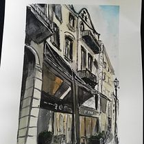 My project in Architectural Sketching with Watercolor and Ink course. Sketching, Drawing, Watercolor Painting, Architectural Illustration, Sketchbook & Ink Illustration project by Rusudan Chachanidze - 01.27.2022