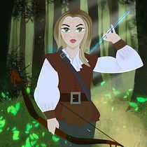 Mi Proyecto del curso. Female archer by Nadire. Un projet de Illustration traditionnelle, Illustration numérique , et Dessin numérique de Irene Navarro - 27.01.2022