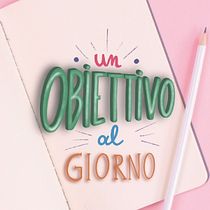 A goal a day!. Caligrafia, Lettering, Instagram, Lettering digital, Lettering 3D, e Design para redes sociais projeto de Silvia Savino - 27.01.2022