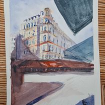 Mon projet du cours : Dessin architectural à l’aquarelle et à l’encre. Sketching, Drawing, Watercolor Painting, Architectural Illustration, Sketchbook & Ink Illustration project by Virginie - 01.27.2022
