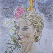 My project in Chiaroscuro Creative Portrait with Pencils course. Un projet de Illustration traditionnelle, Dessin au cra, on, Dessin de portrait, Dessin artistique, Dessin aux cra , et ons de couleur de janerob100 - 24.01.2022