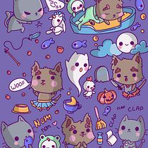 My project in Kawaii-Style Story Illustration course. Traditional illustration, Character Design, Digital Illustration, and Manga project by Linnette - 01.28.2022
