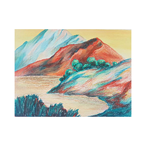 Dessin de paysage aux pastels : lumières de fin d'après-midi. Traditional illustration, Fine Arts, Pencil Drawing, Drawing, and Artistic Drawing project by eye_con_tact - 01.28.2022