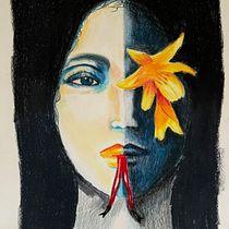 Mein Kursprojekt: Kreatives Porträt in Chiaroscuro mit Bleistift. Un projet de Illustration traditionnelle, Dessin au cra, on, Dessin de portrait, Dessin artistique, Dessin aux cra , et ons de couleur de Andrea Flemming - 30.01.2022