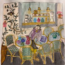 Mein Kursprojekt: Das Skizzenbuch ‚im Café‘. Traditional illustration, Sketching, Creativit, Drawing, Watercolor Painting, Sketchbook, and Gouache Painting project by irene_walker_1 - 01.29.2022