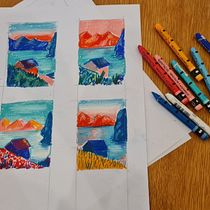 My project in Landscapes with Oil Pastels and Crayons: Playing with Light course-. Traditional illustration, Fine Arts, Pencil Drawing, Drawing, and Artistic Drawing project by Clementine Brault - 01.30.2022